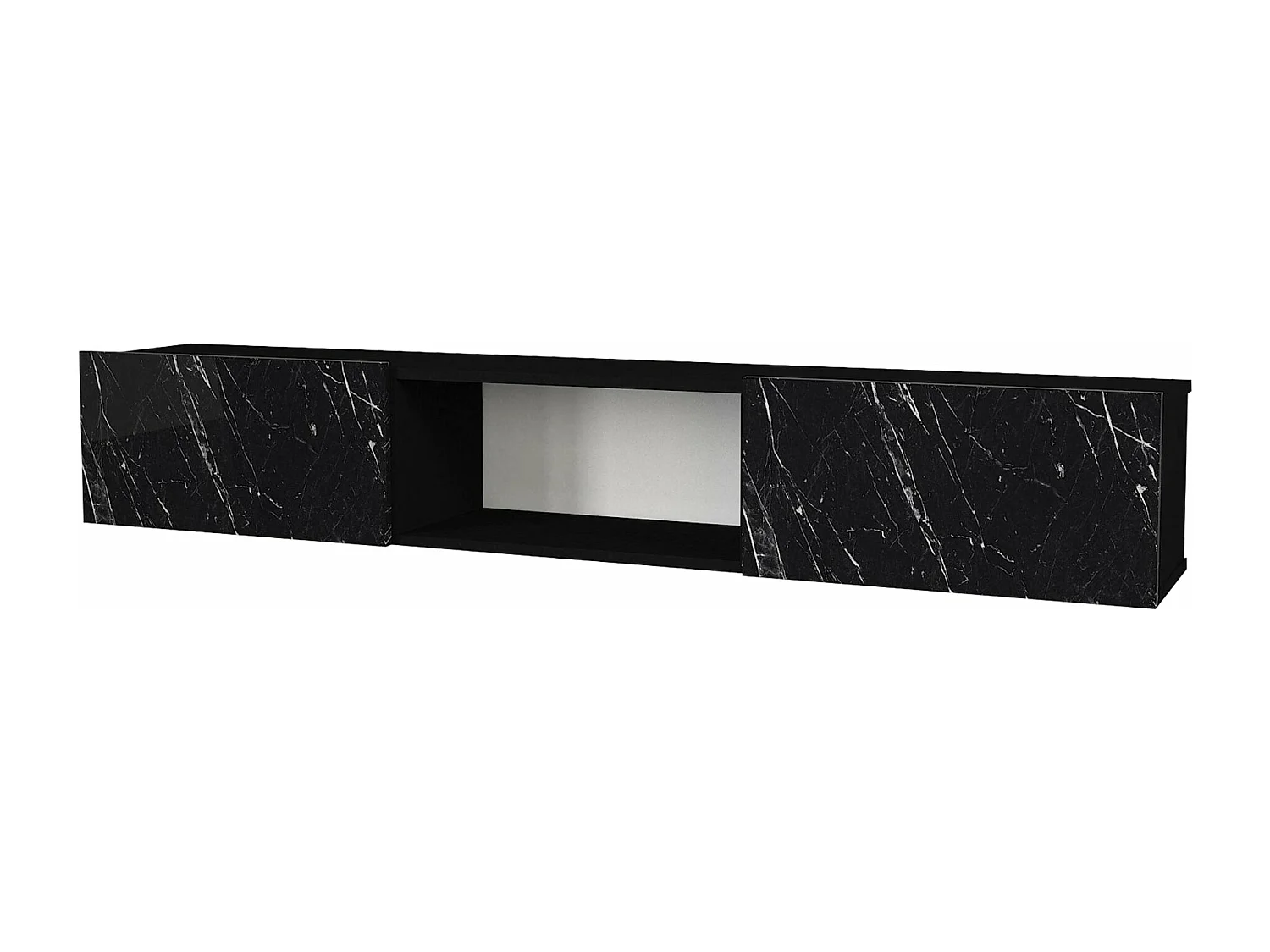 Mueble TV 180 x 31 x 295 cm efecto mármol negro 03_0007814