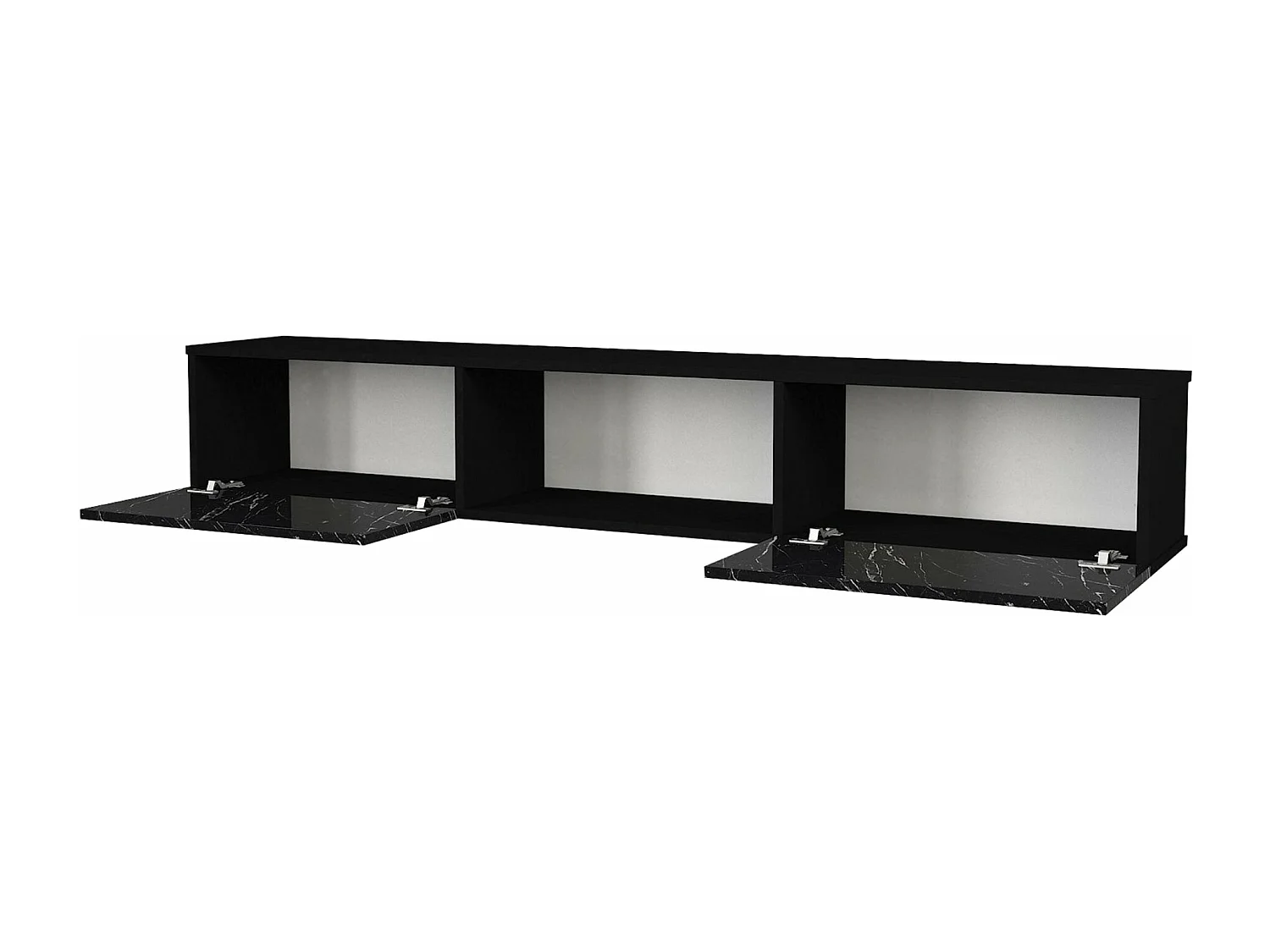 Mueble TV 180 x 31 x 295 cm efecto mármol negro 03_0007814