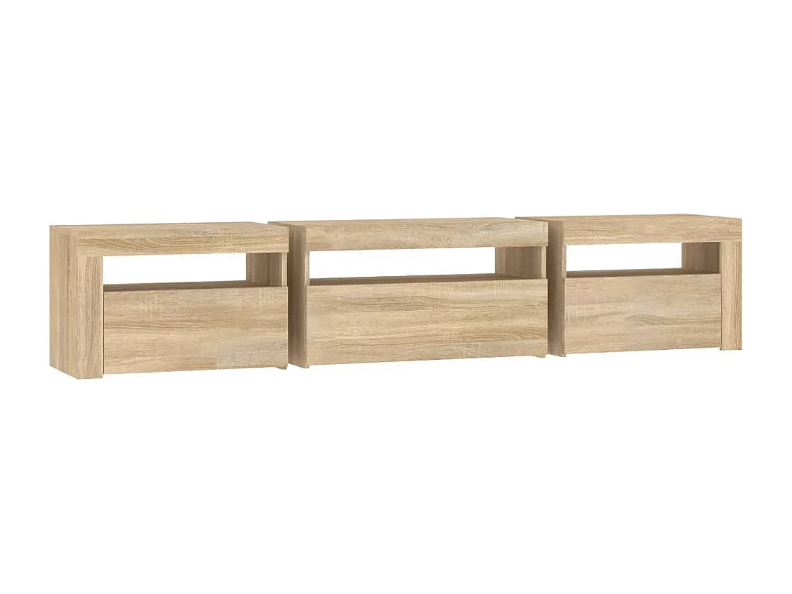 Meuble TV multimédia étagère marron 195 x 35 x 40 cm 02_0026766