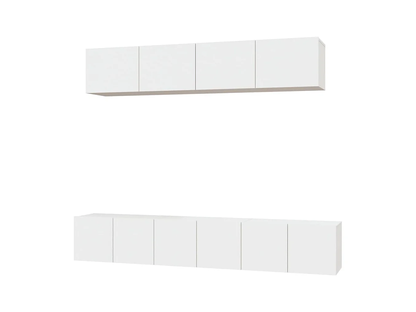 Set di mobili mobile credenza TV televisione soggiorno camera da letto soggiorno 5 pezzi pannelli in MDF bianco 02_0024865