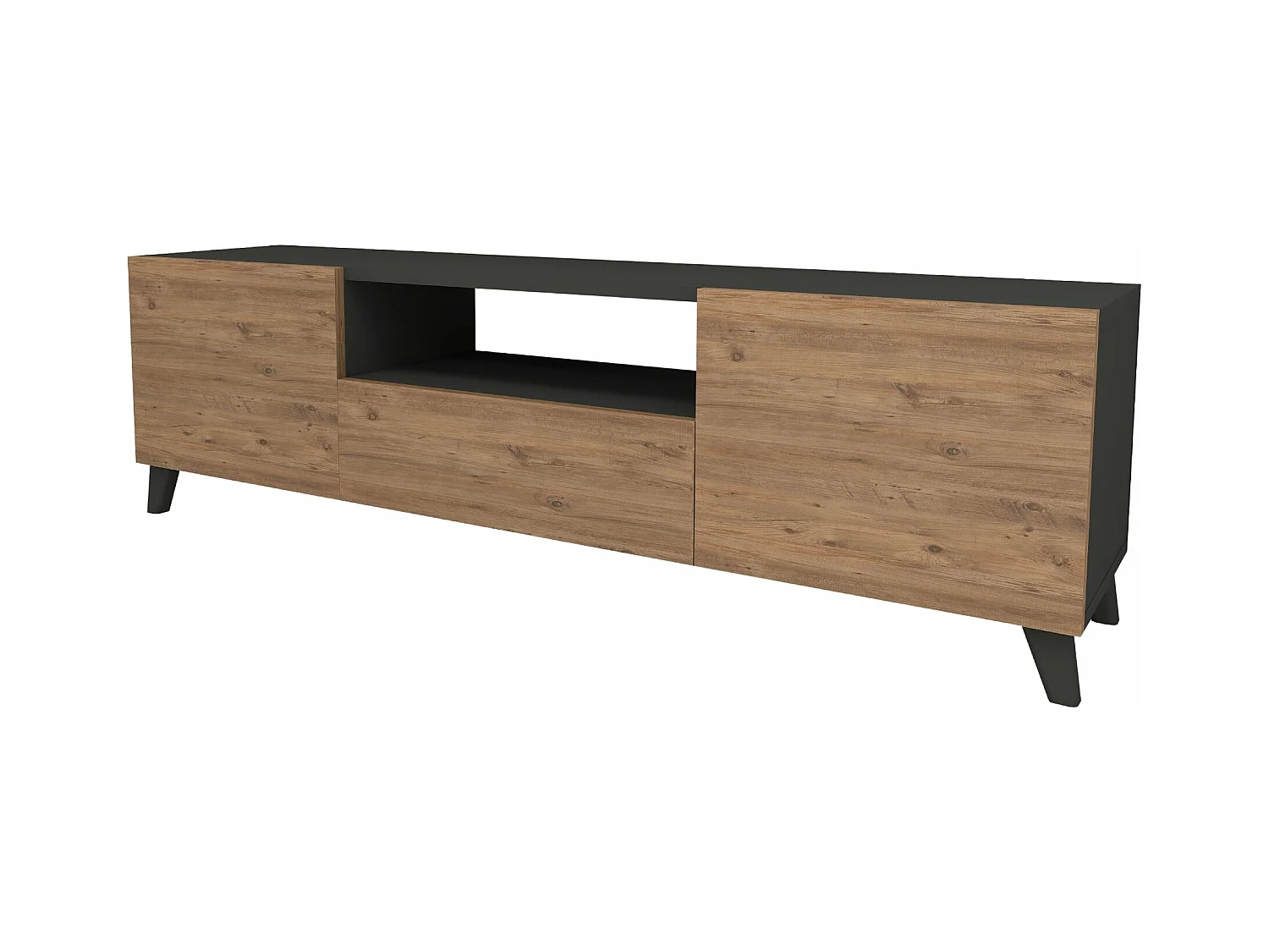 Meuble TV à portes beige 140 x 30 x 46 cm 03_0007870