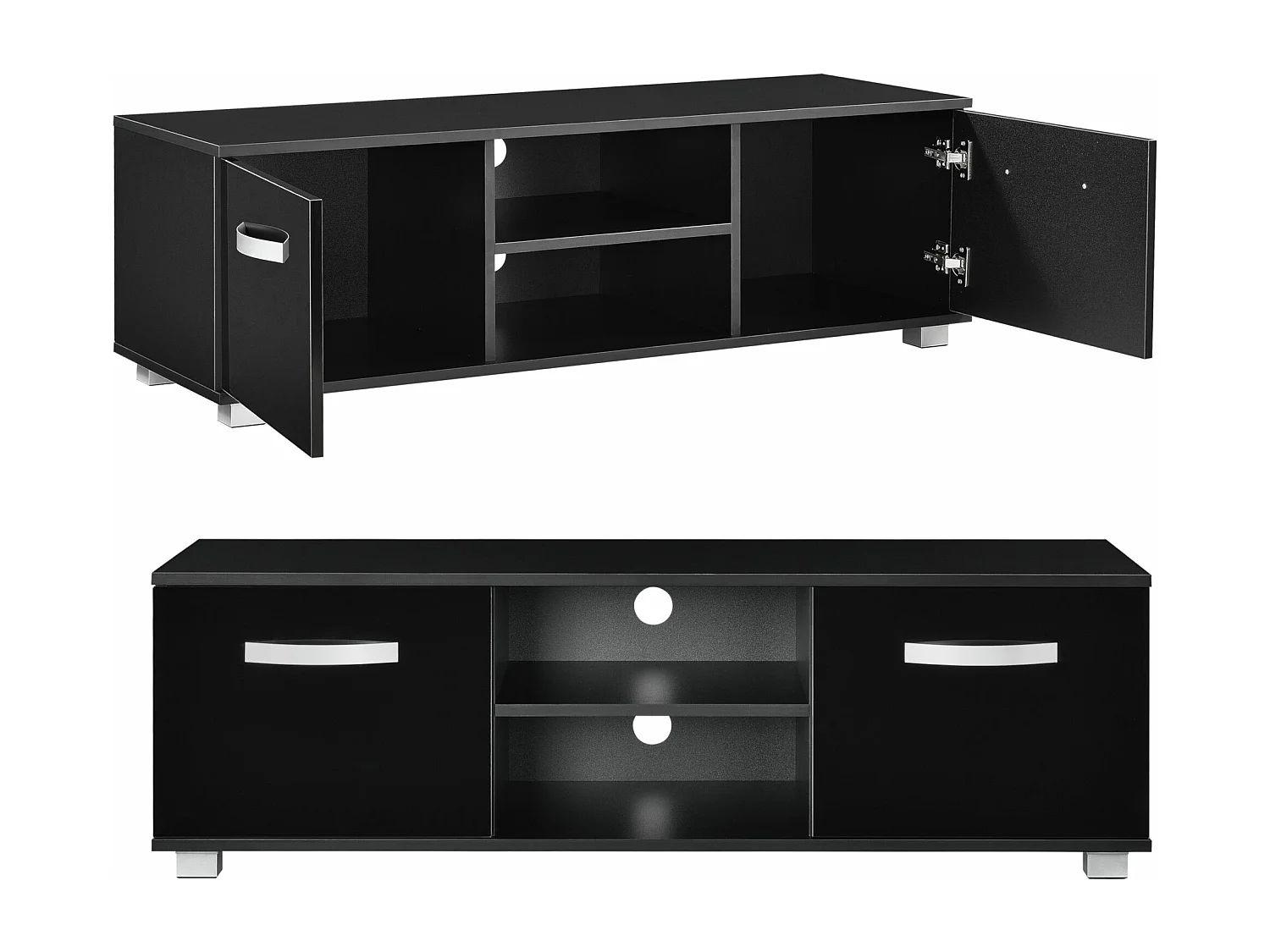 Meuble TV moderne support noire 120 x 40 x 38 cm 03_0005872
