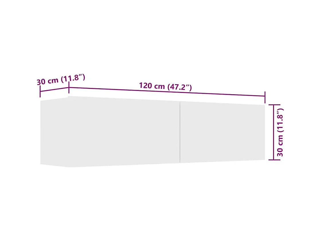 Meuble TV multimédia étagère bois blanc 120 x 30 x 30 cm 02_0025805