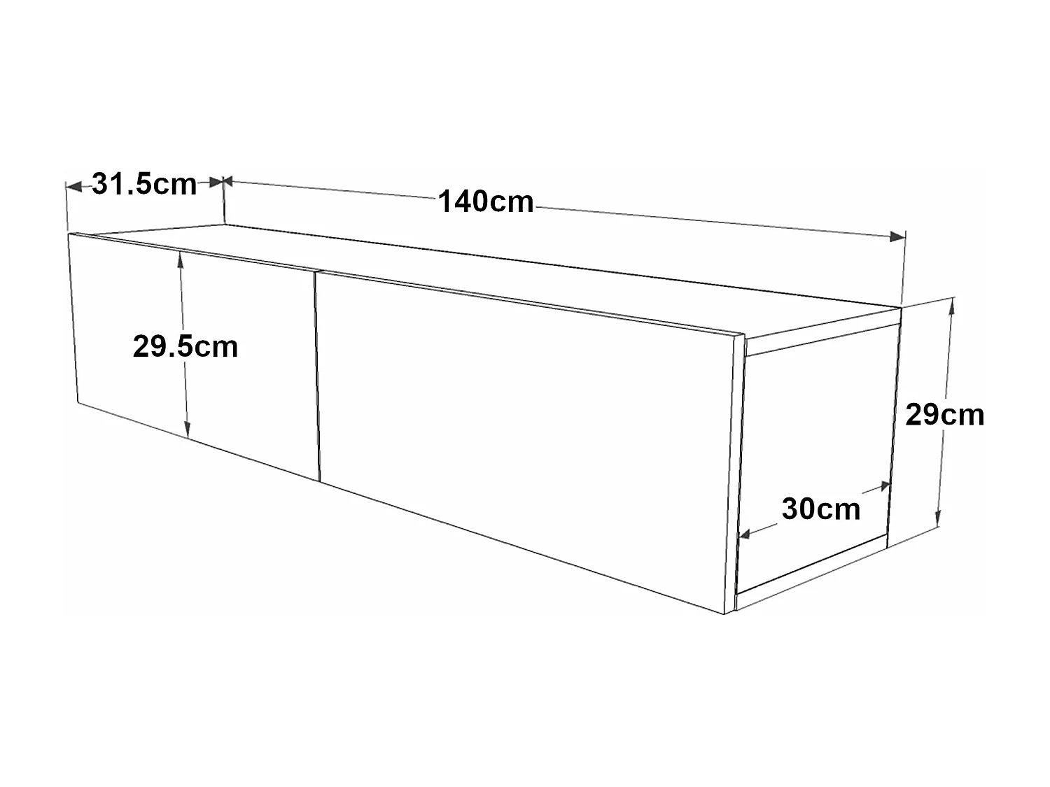 Meuble TV à 2 beige 140 x 31.5 x 29.5 cm 03_0007781