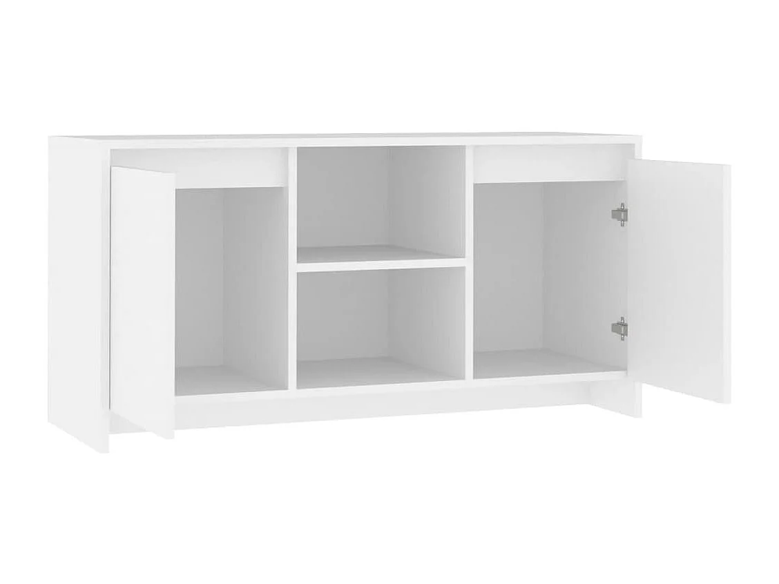Mueble TV multimedia estantería para televisión buffet para televisión comedor salón dormitorio 102 x 37,5 x 52,5 cm madera contrachapada blanco 02_0025610