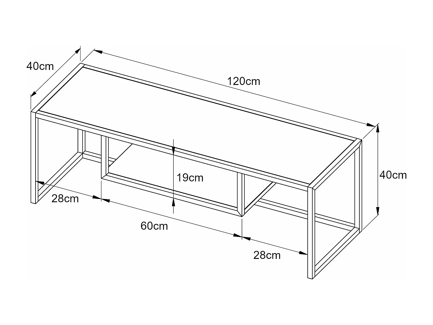 Mueble TV industrial Timeless 120 x 40 x 40 cm negro 03_0007763