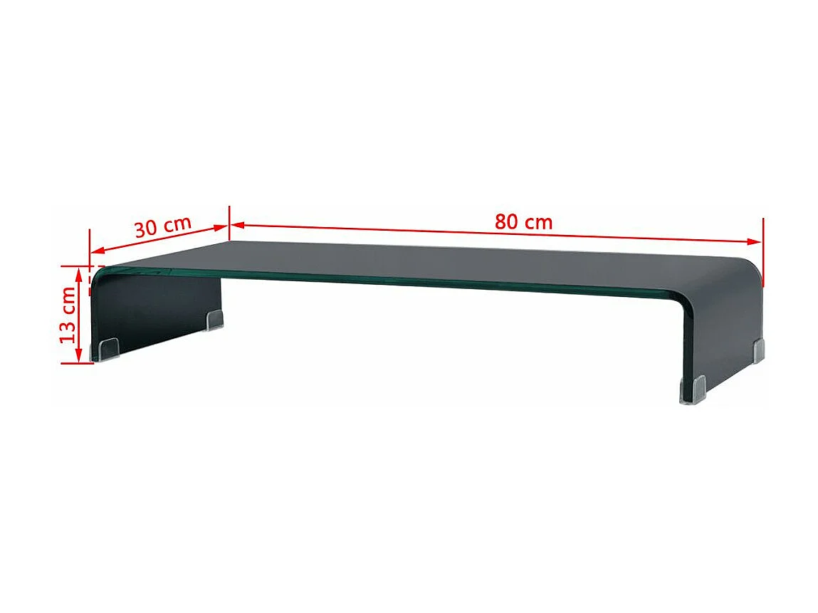 Mobile TV TV buffet pratico supporto televisivo di design per monitor 80 cm vetro nero 2502015