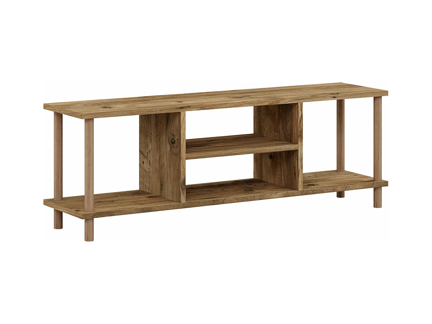 Móvel de TV com espaço de arrumação 43 x 120 x 29 cm efeito madeira 03_0007885