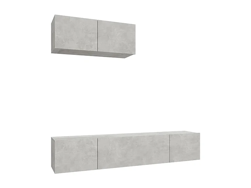 Conjunto de muebles mueble aparador TV televisión salón dormitorio salón 3 piezas madera contrachapada gris 02_0024498