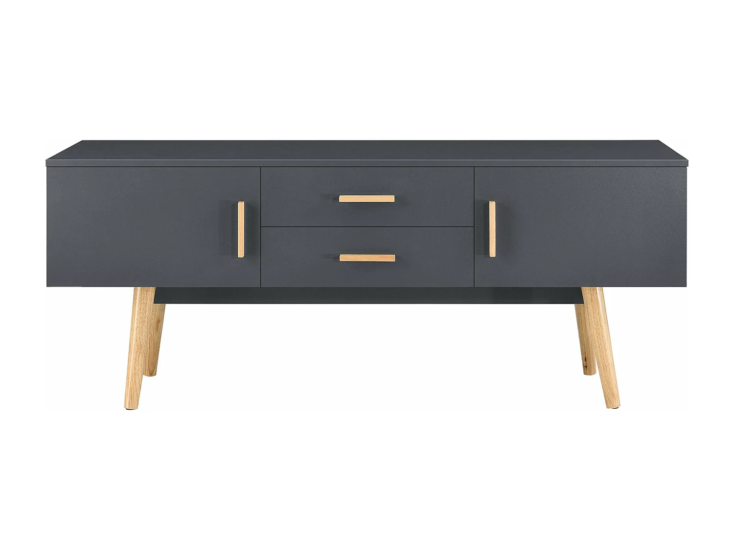 Meuble TV design support bois marron 140 x 40 x 56 cm 03_0005869