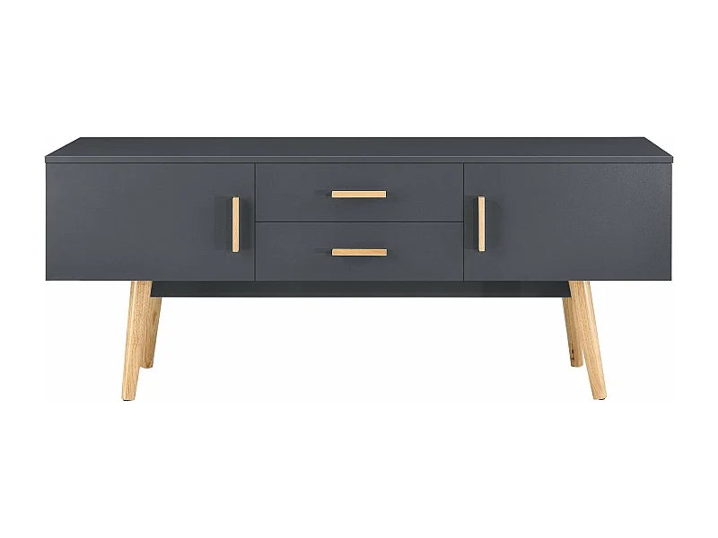 Meuble TV design support bois marron 140 x 40 x 56 cm 03_0005869