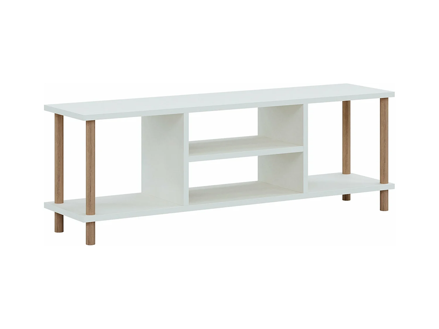Mueble TV con espacio de almacenamiento 43 x 120 x 29 cm blanco 03_0007883