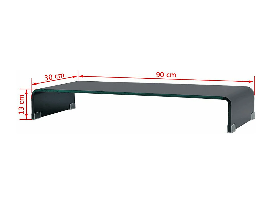 Meuble télé tv verre 90 x 30 x 13 cm 2502232