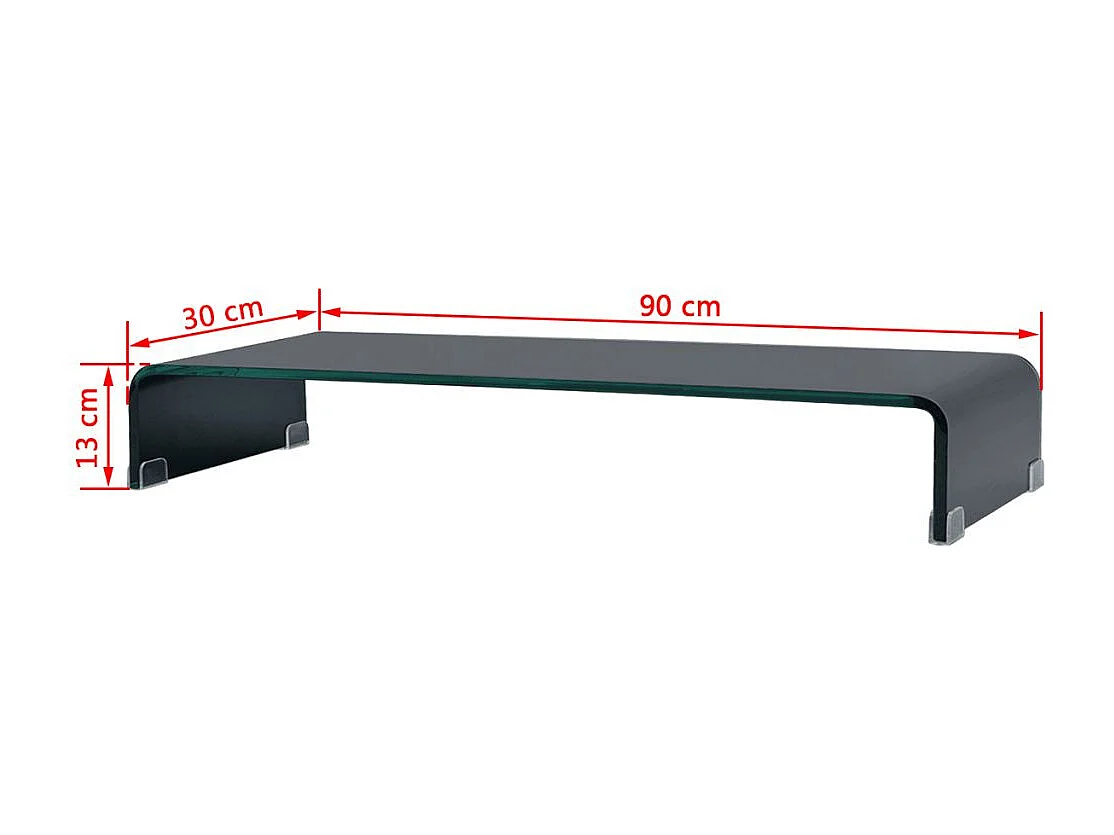 Mobile TV credenza design pratico supporto per monitor 90 cm vetro nero 2502232