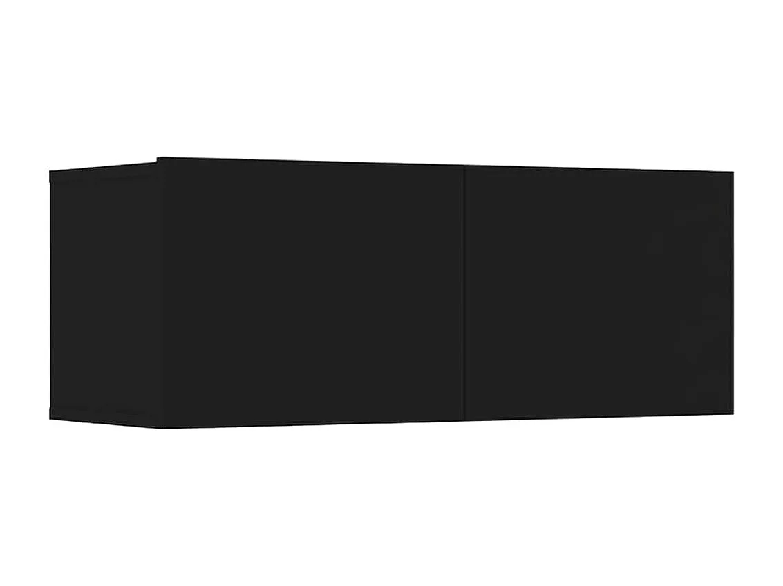 Set di mobili mobile credenza TV televisione soggiorno camera da letto soggiorno 6 pezzi in MDF nero 02_0025070