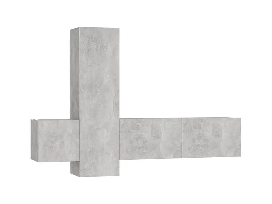 Set di mobili mobile credenza TV televisione soggiorno camera da letto soggiorno 3 pezzi derivati ​​del legno grigio 02_0024510