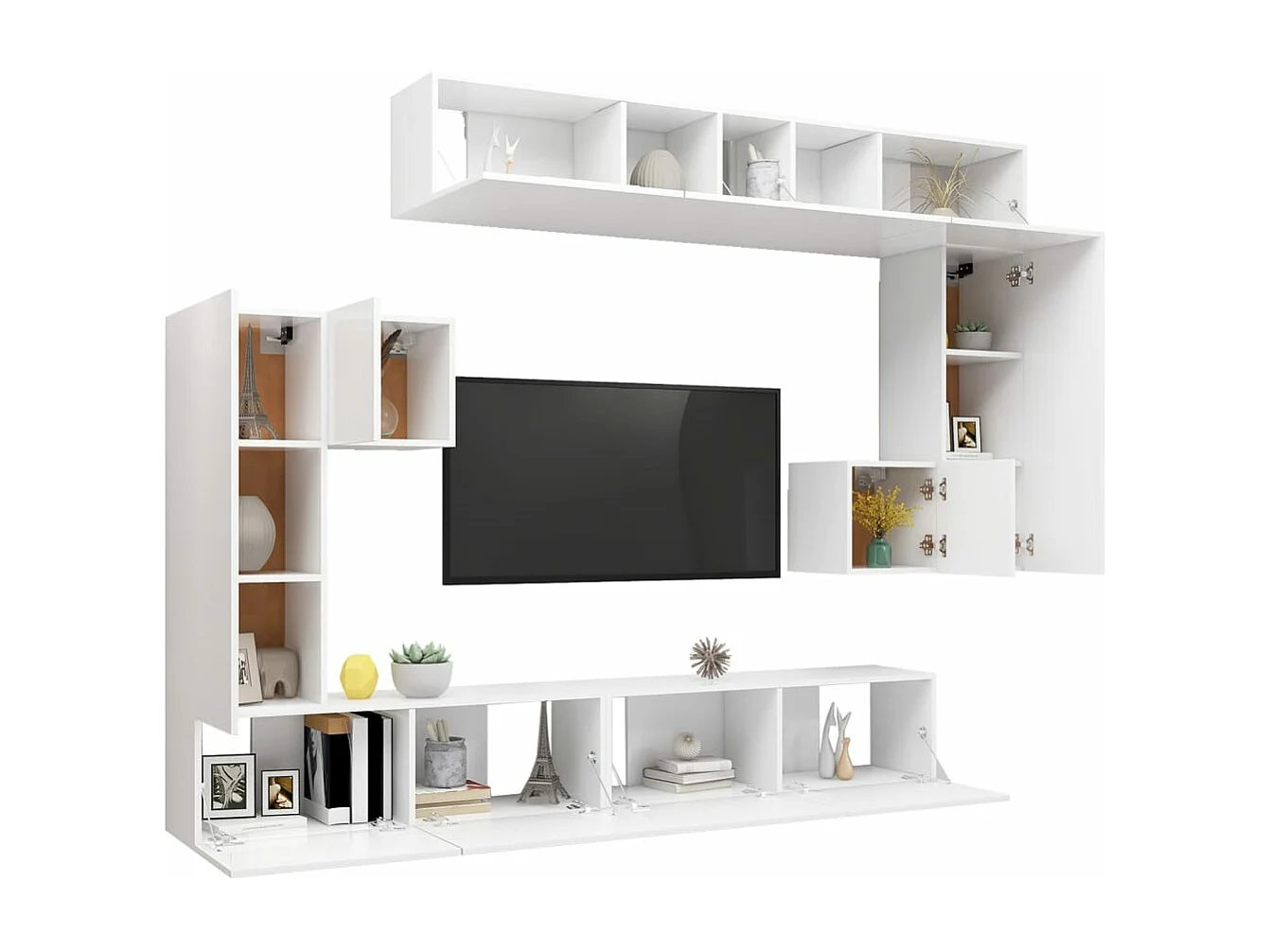 Ensemble de meubles armoire bois blanc 100 x 30 x 30 cm 02_0025230