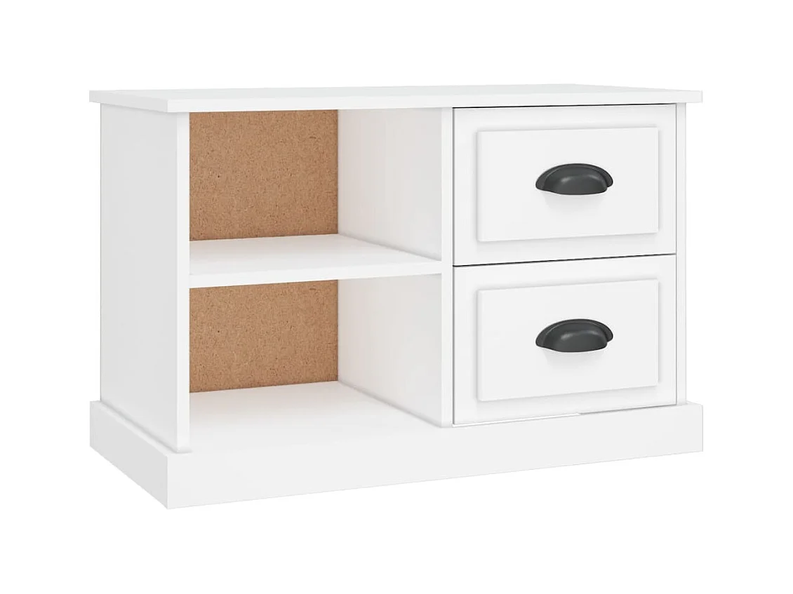 Mobile TV multimediale scaffale per televisione televisore buffet sala da pranzo soggiorno camera da letto 73 x 35,5 x 47,5 cm pannelli compositi bianco 02_0026199
