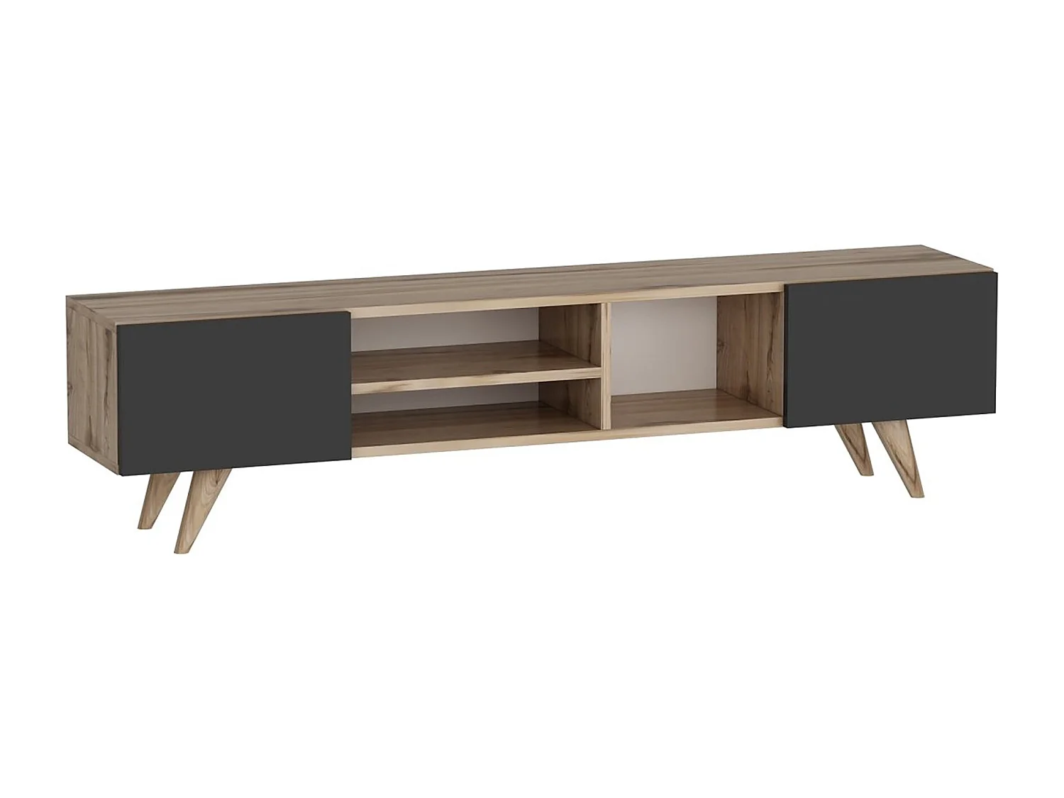 Meuble TV à 2 beige 160 x 31 x 40 cm 03_0007748