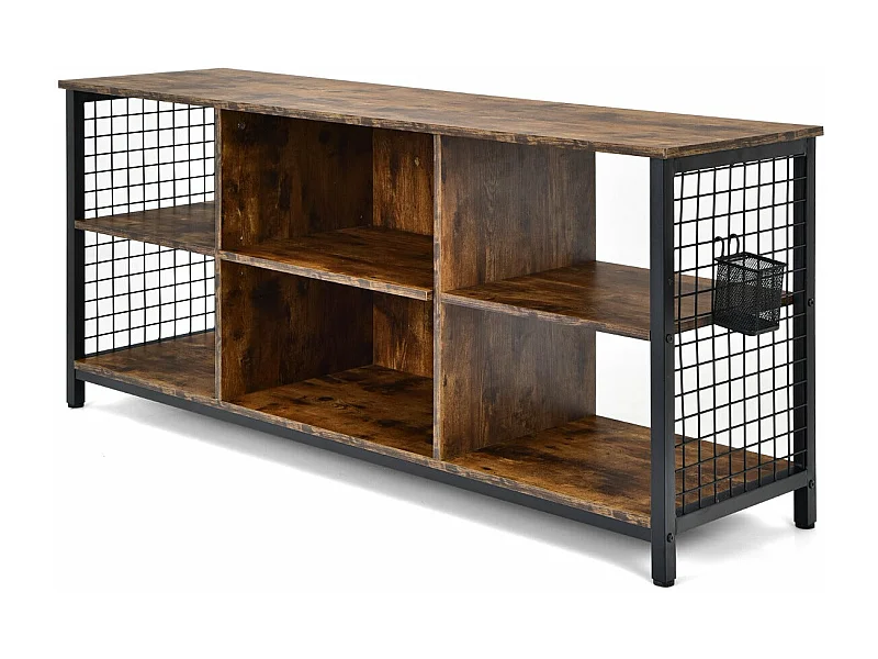 Meuble tv industriel pour bois marron 140 x 40 x 63 cm 20_0008885