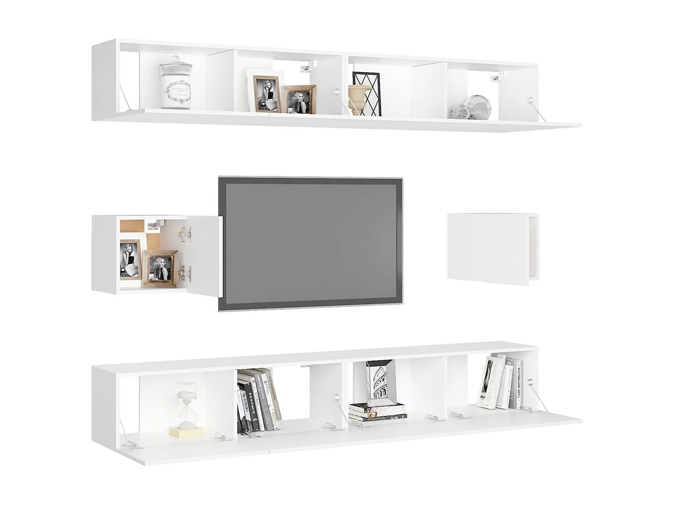 Ensemble de meubles armoire bois blanc 100 x 30 x 30 cm 02_0025008