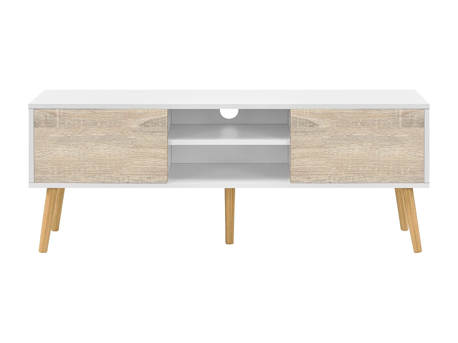 Mobile TV 120 x 30 x 47 cm effetto rovere bianco 03_0007754