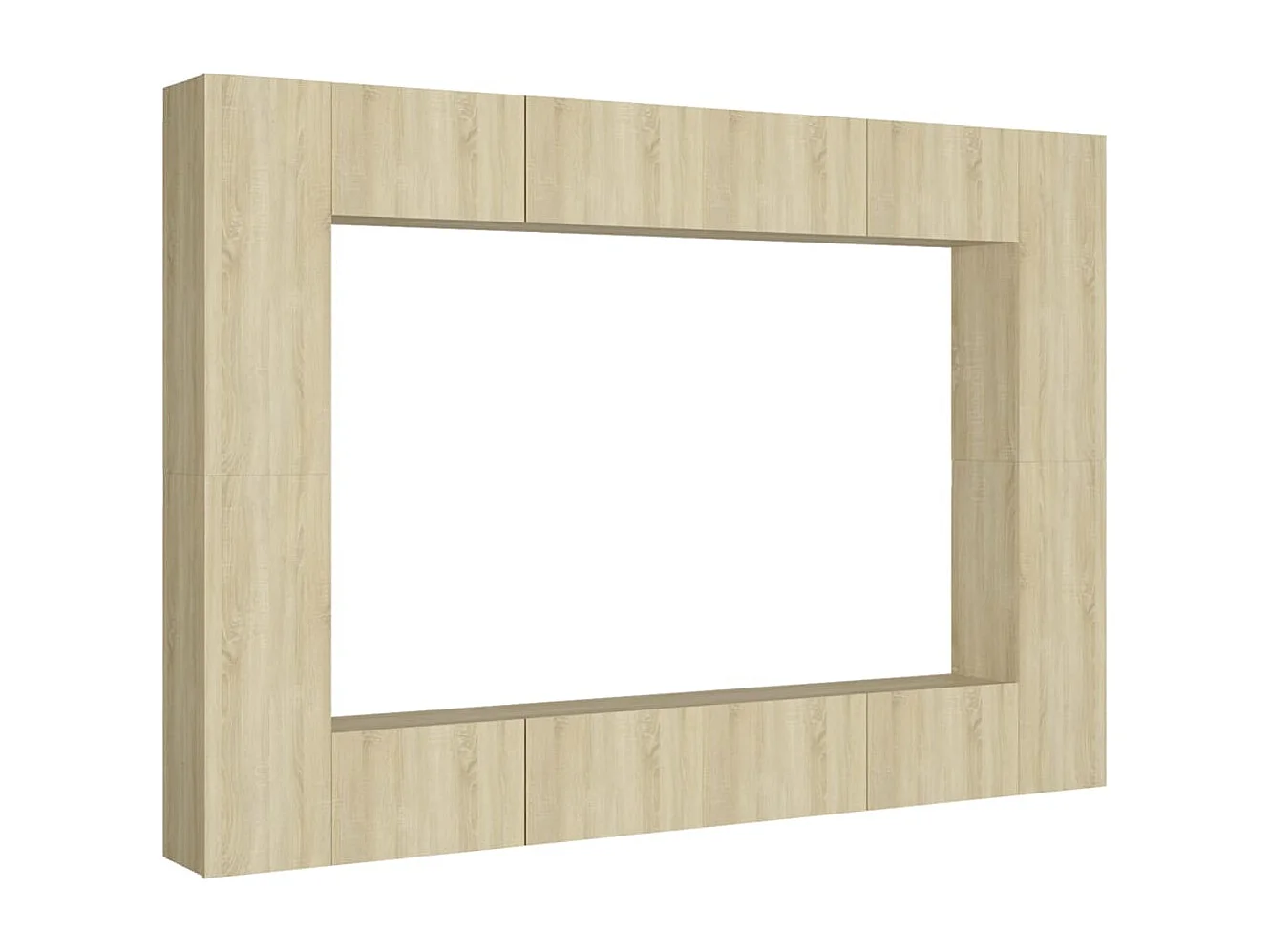 Set di mobili mobile credenza TV televisione soggiorno camera da letto soggiorno 8 pezzi rovere Sonoma multistrato marrone 02_0025306