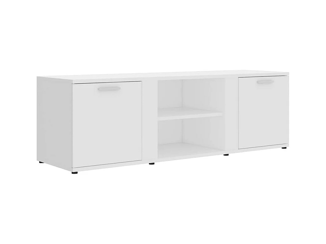 Meuble TV multimédia étagère bois blanc 120 x 34 x 37 cm 02_0025854