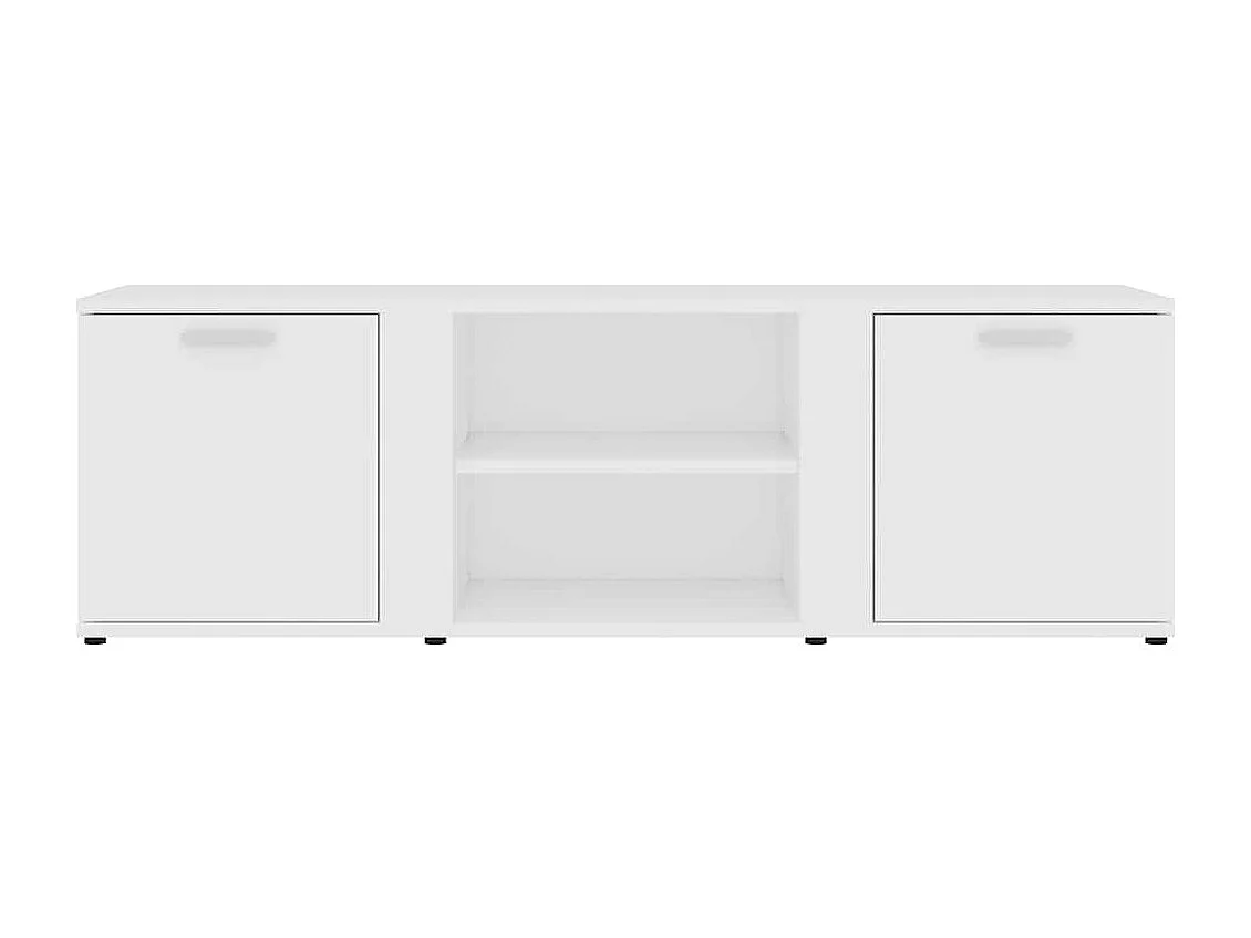 Mueble TV multimedia estantería para televisión buffet para televisión comedor salón dormitorio 120 x 34 x 37 cm madera contrachapada blanco 02_0025854