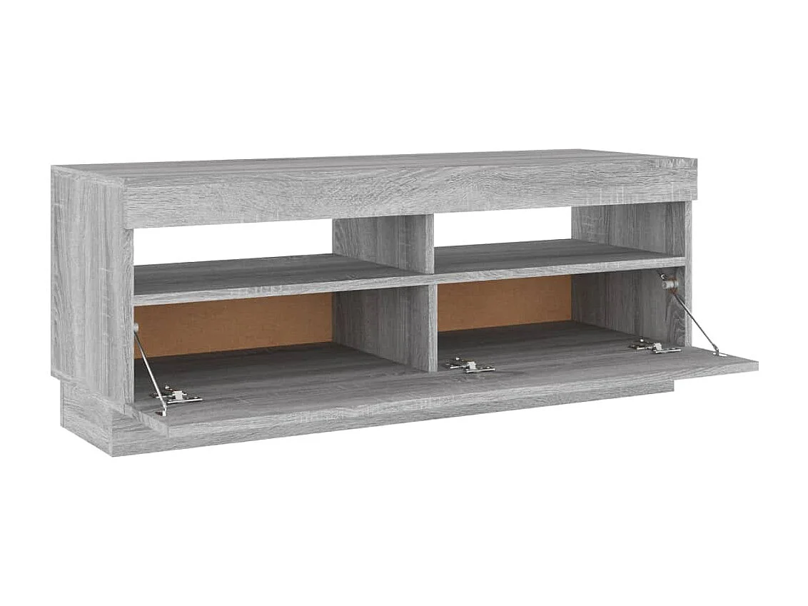 Meuble TV multimédia étagère grise 100 x 35 x 40 cm 02_0026795