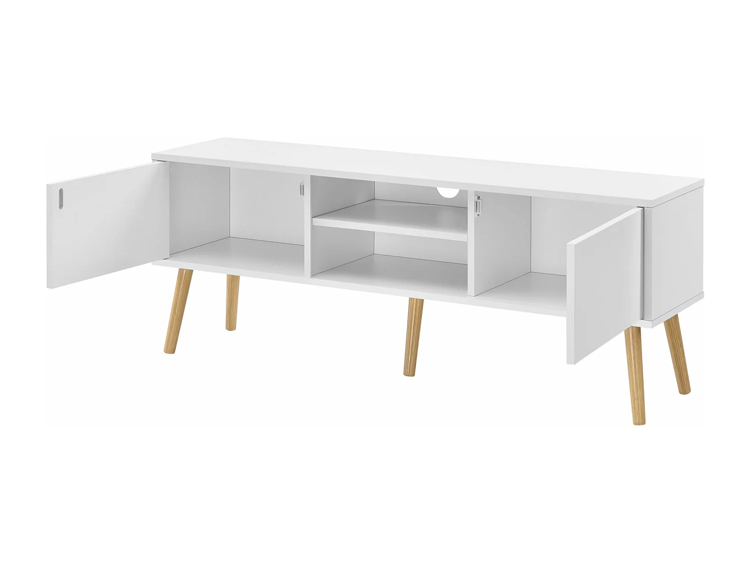 Mueble para TV de diseño Mueble para TV Banco de PVC 120 cm efecto roble blanco 03_0005861