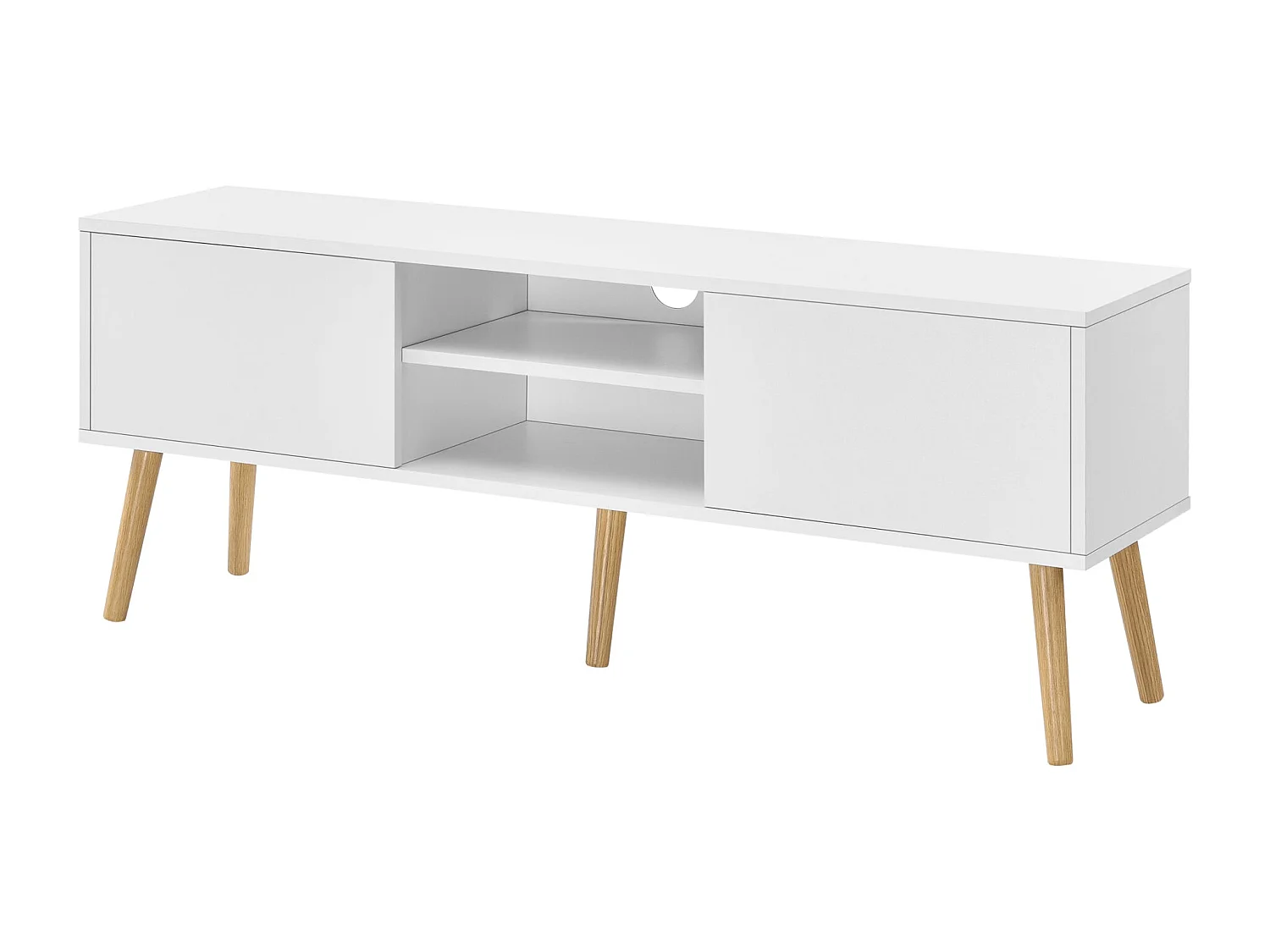 Mueble para TV de diseño Mueble para TV Banco de PVC 120 cm efecto roble blanco 03_0005861