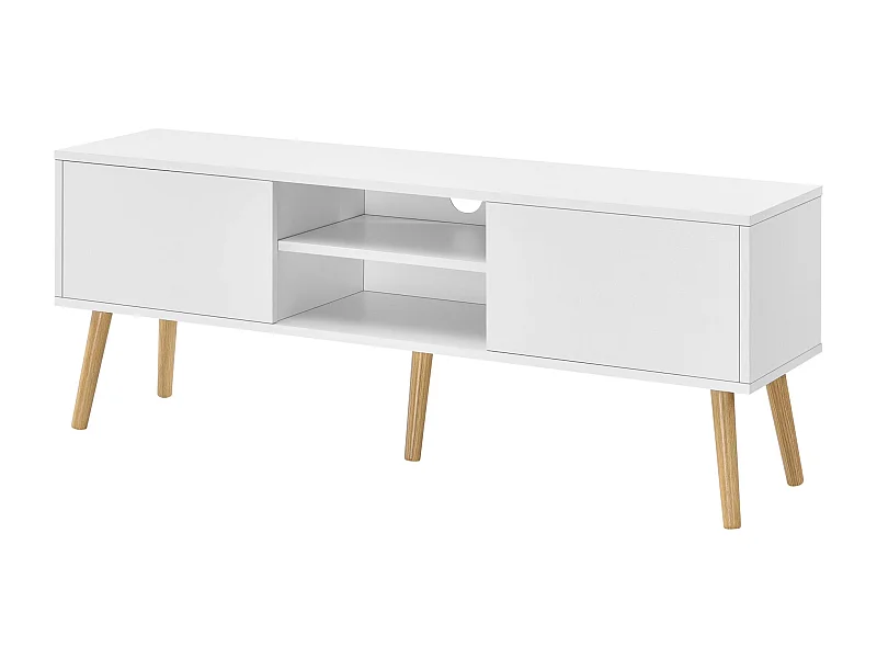 Mobile TV di design Porta TV Panca in PVC 120 cm effetto rovere bianco 03_0005861