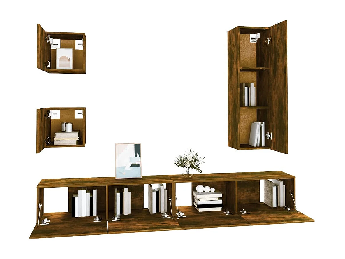 Ensemble de meubles armoire bois marron 100 x 30 x 30 cm 02_0024955