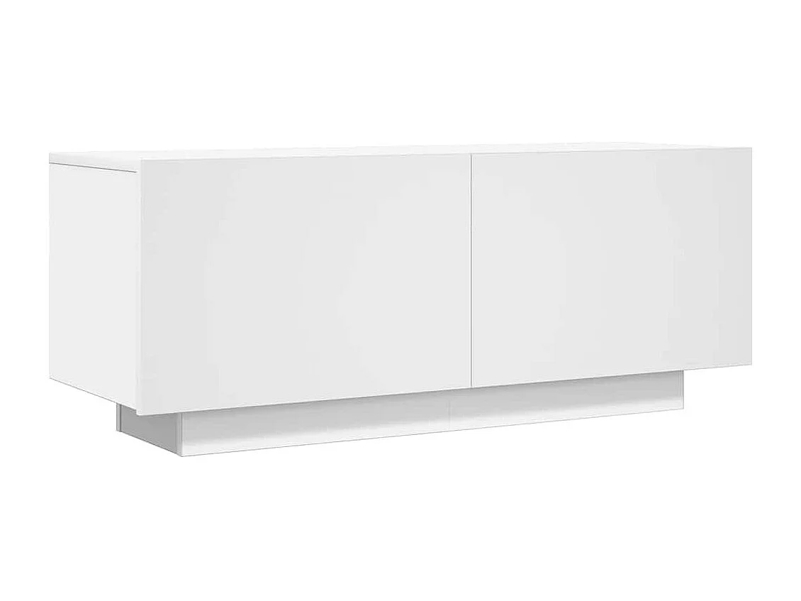 Mueble TV multimedia estantería para televisión buffet para televisión comedor salón dormitorio 100 x 35 x 40 cm aglomerado blanco 02_0025481
