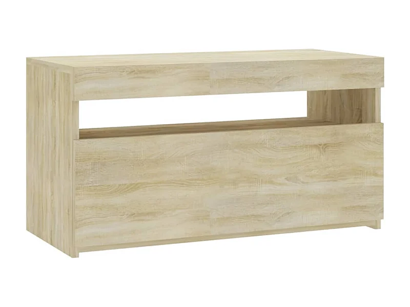 Soporte multimedia para TV estantería para televisión buffet para televisión comedor salón dormitorio con luces LED roble Sonoma 75 x 35 x 40 cm marrón 02_0026788