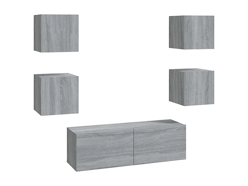 Set di mobili mobile credenza TV televisione soggiorno camera da letto parete del soggiorno x sonoma legno composito grigio 02_0025381