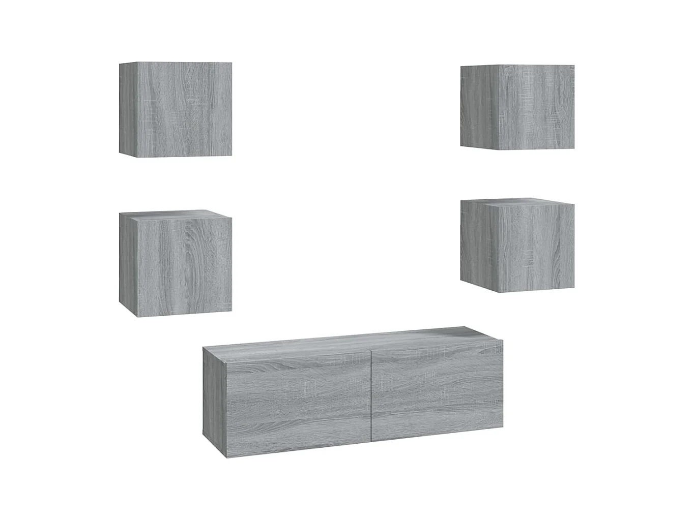 Set di mobili mobile credenza TV televisione soggiorno camera da letto parete del soggiorno x sonoma legno composito grigio 02_0025381