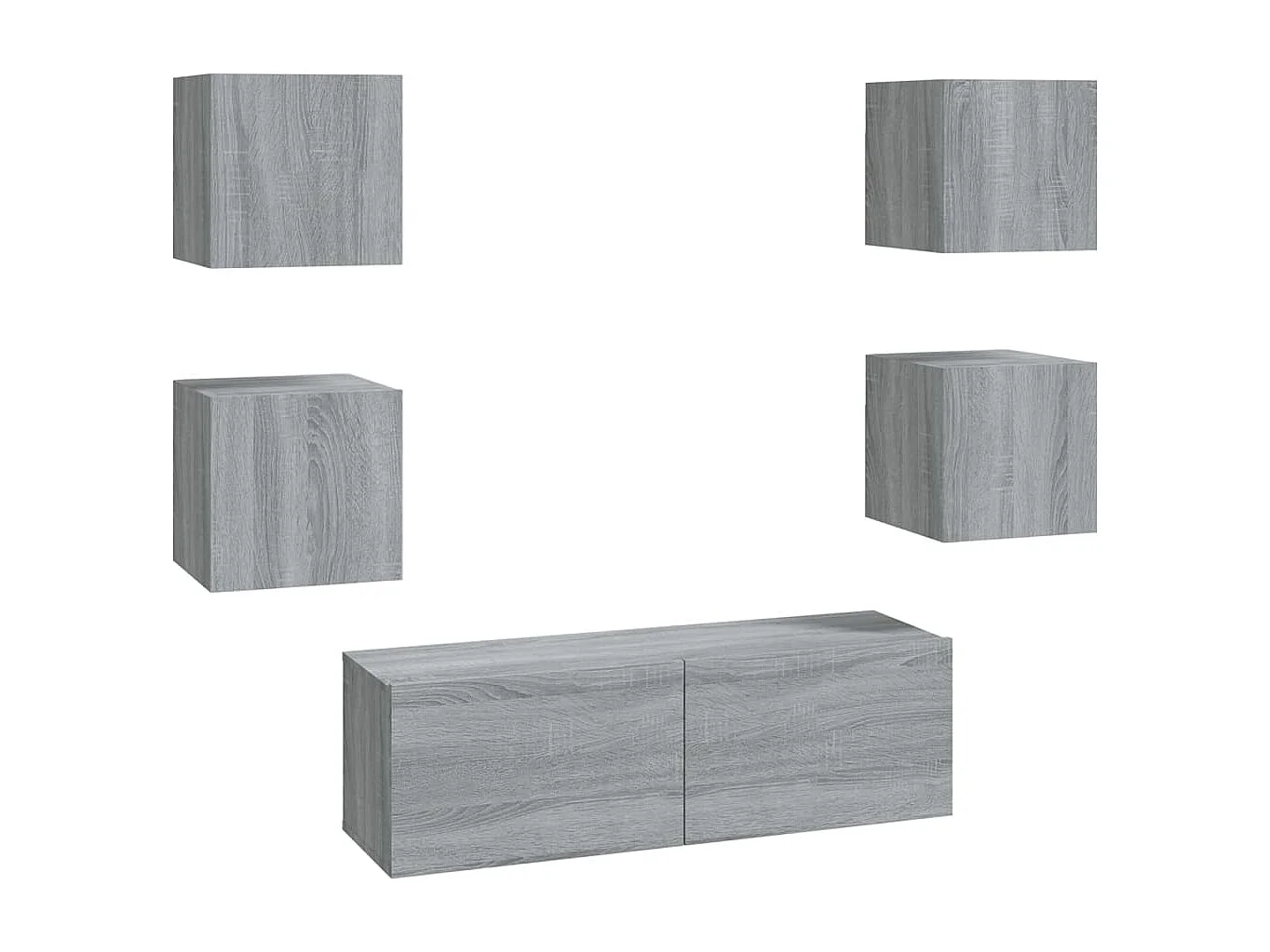 Set di mobili mobile credenza TV televisione soggiorno camera da letto parete del soggiorno x sonoma legno composito grigio 02_0025381