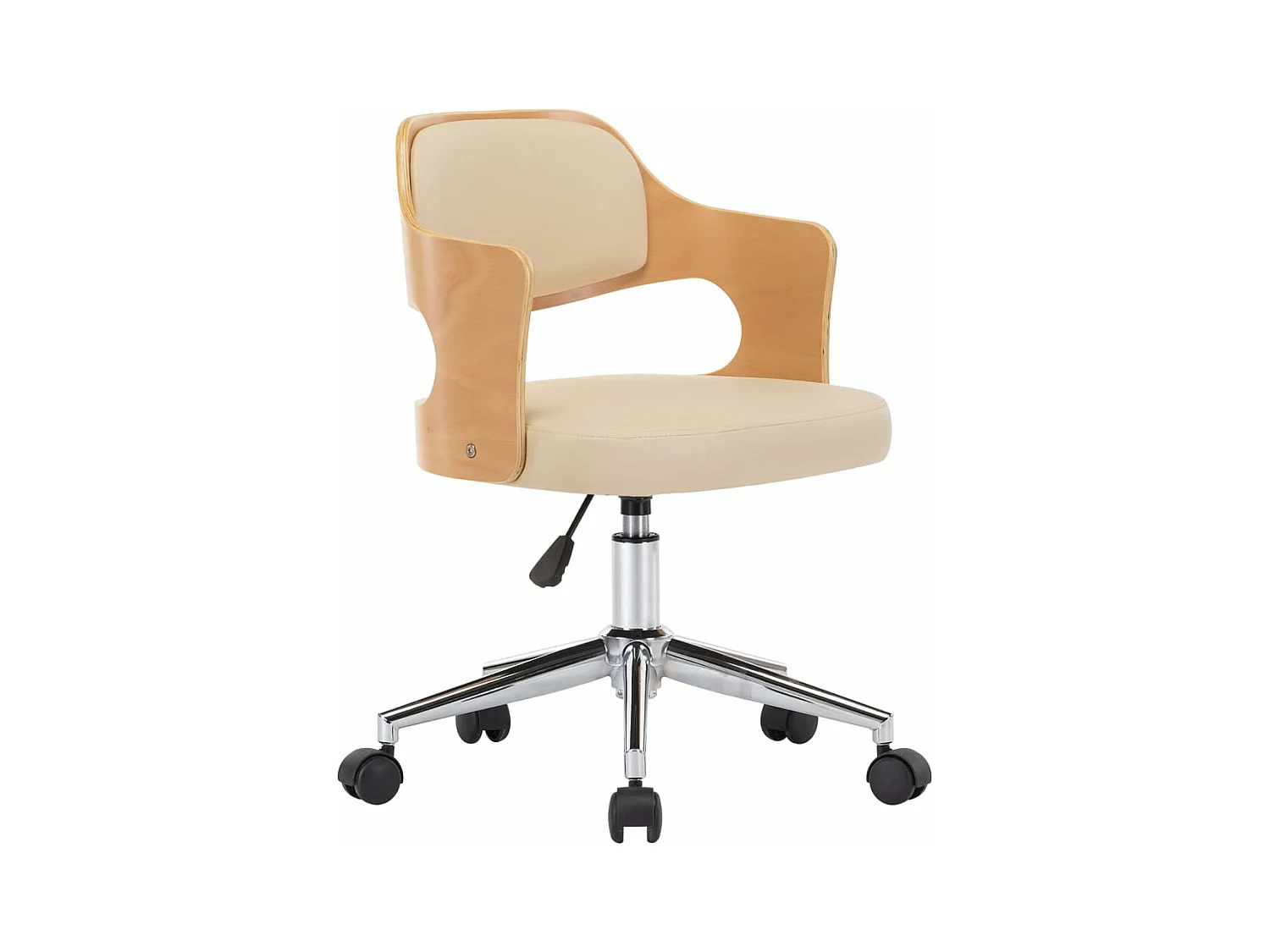 Chaise fauteuil siège pivotante cuir marron 47.5 x 53 x 76 cm 02_0024095