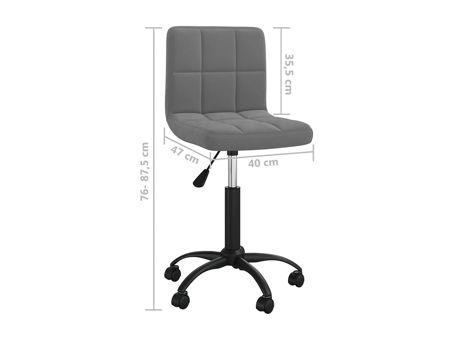 Silla sillón asiento giratorio ordenador oficina estudio terciopelo gris oscuro 02_0024134