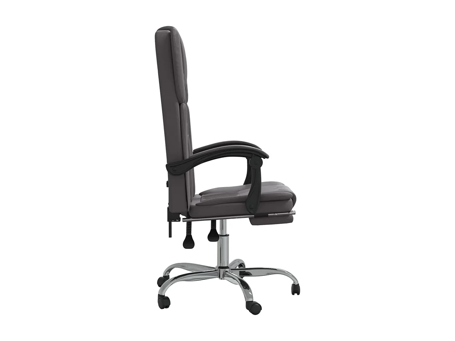 Silla sillón asiento giratorio reclinable ordenador oficina estudio piel sintética gris 02_0024248