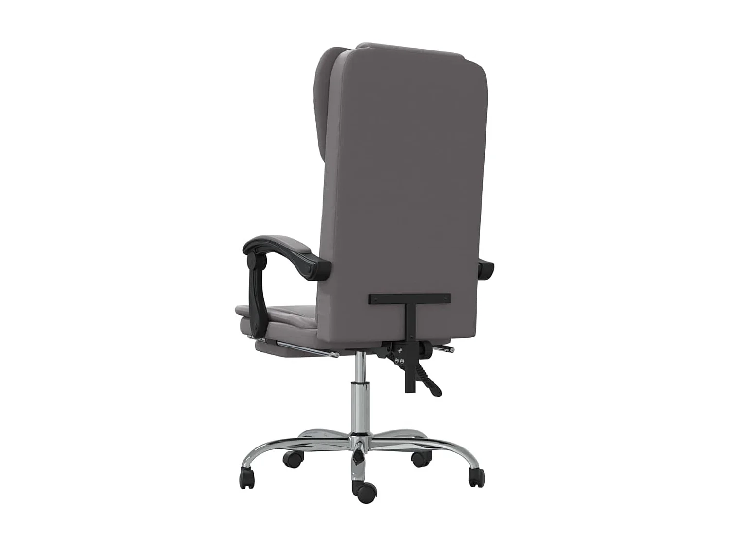 Silla sillón asiento giratorio reclinable ordenador oficina estudio piel sintética gris 02_0024248