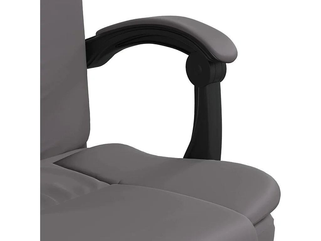 Silla sillón asiento giratorio reclinable ordenador oficina estudio piel sintética gris 02_0024248