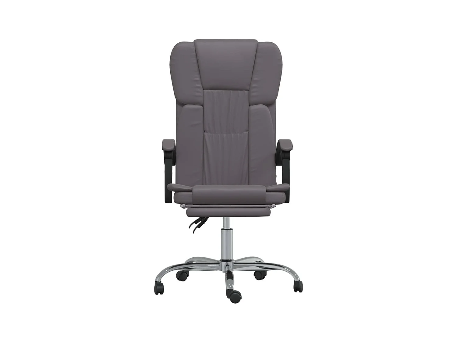 Sedia poltrona sedile girevole reclinabile computer ufficio studio ecopelle grigio 02_0024248