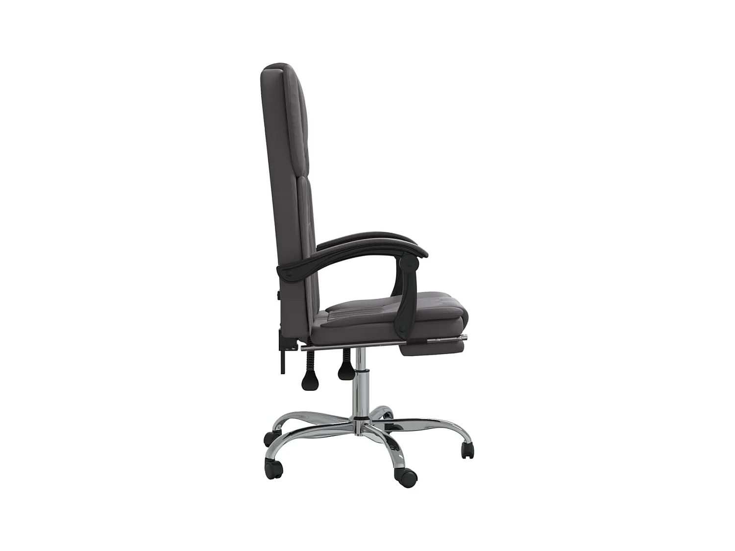 Sedia poltrona sedile girevole reclinabile computer ufficio studio ecopelle grigio 02_0024248
