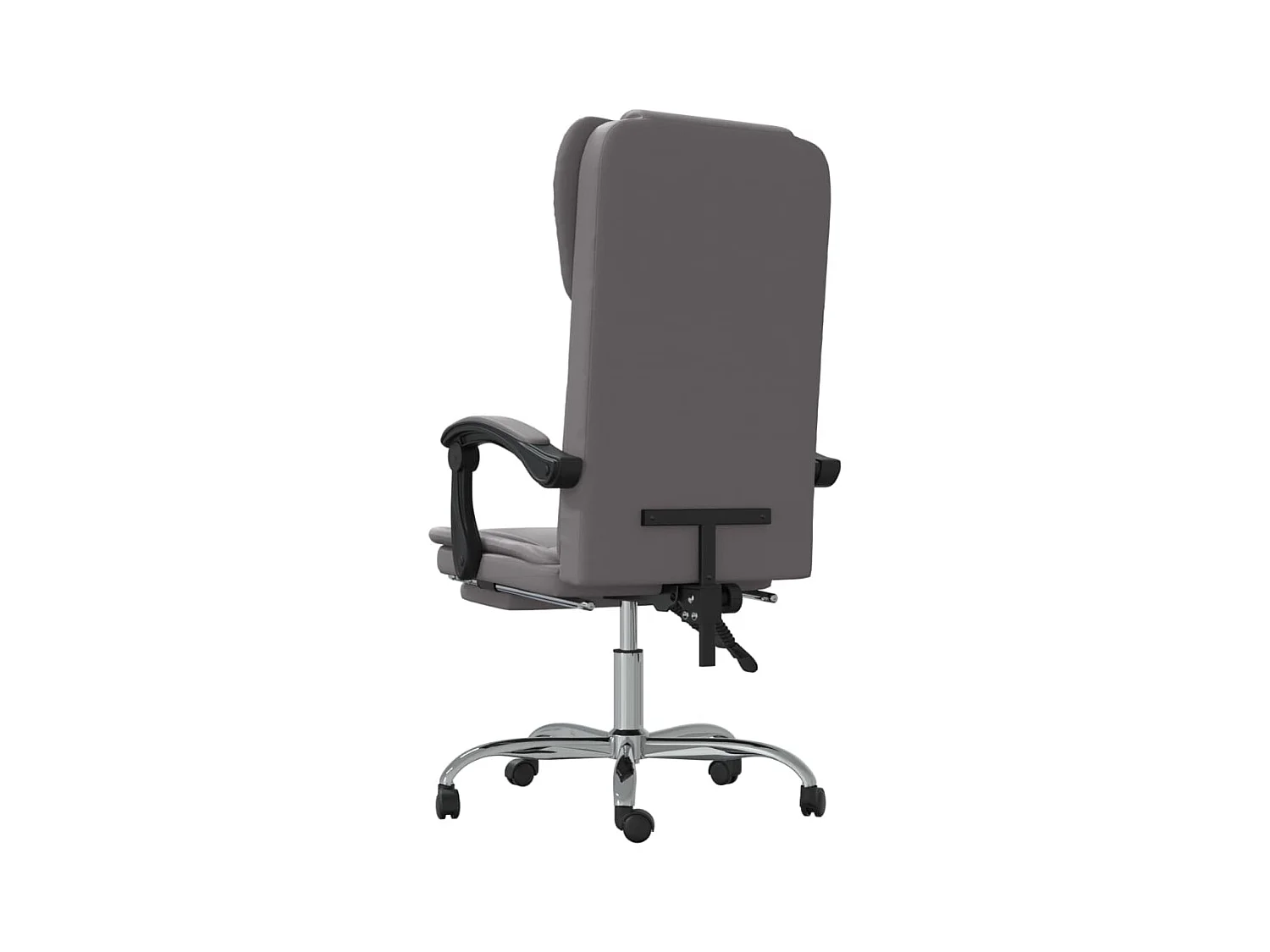 Sedia poltrona sedile girevole reclinabile computer ufficio studio ecopelle grigio 02_0024248