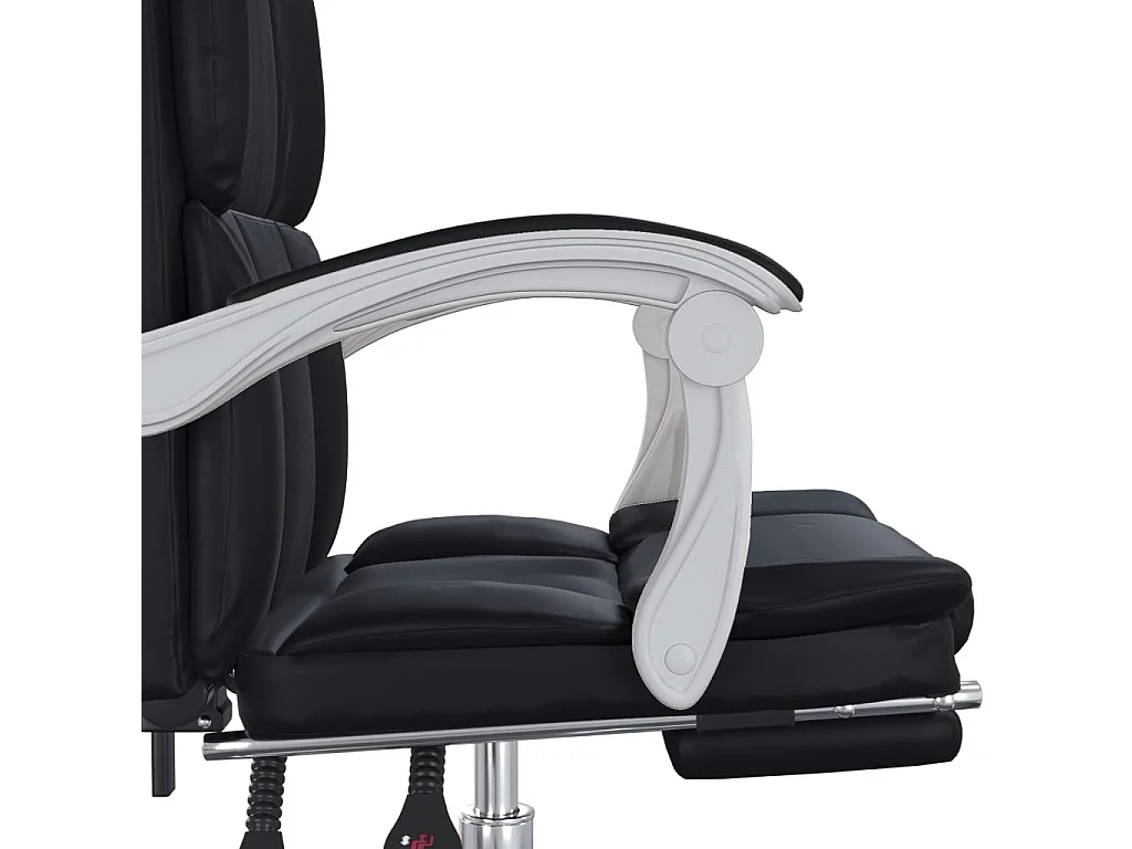 Chaise fauteuil siège pivotante cuir noire 63 x 56 x 122 cm 02_0024268