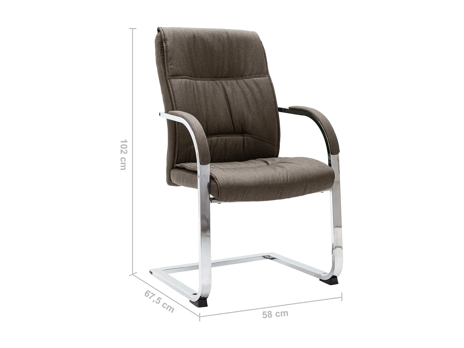 Chaise fauteuil siège de tissu 58 x 67.5 x 102 cm 02_0023997
