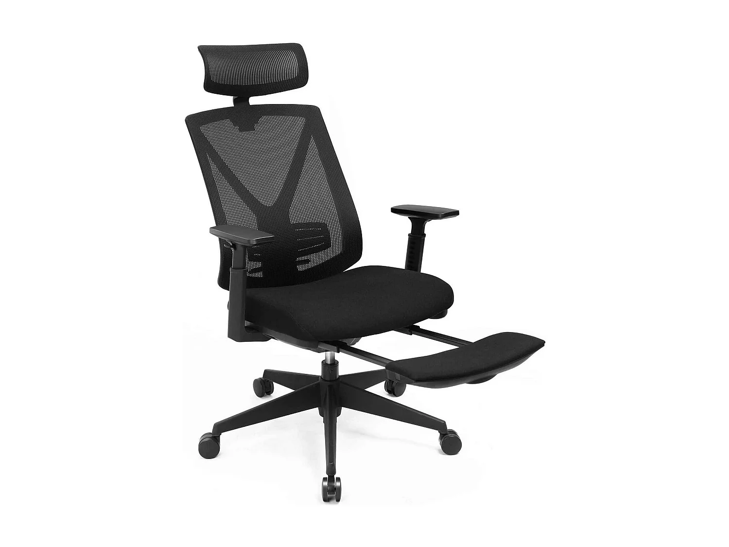Cadeira de escritório com apoio para os pés Mecanismo de inclinação ergonômico da cadeira de escritório em malha (90-135°) máx. carregar 150 kg preto 12_0000410